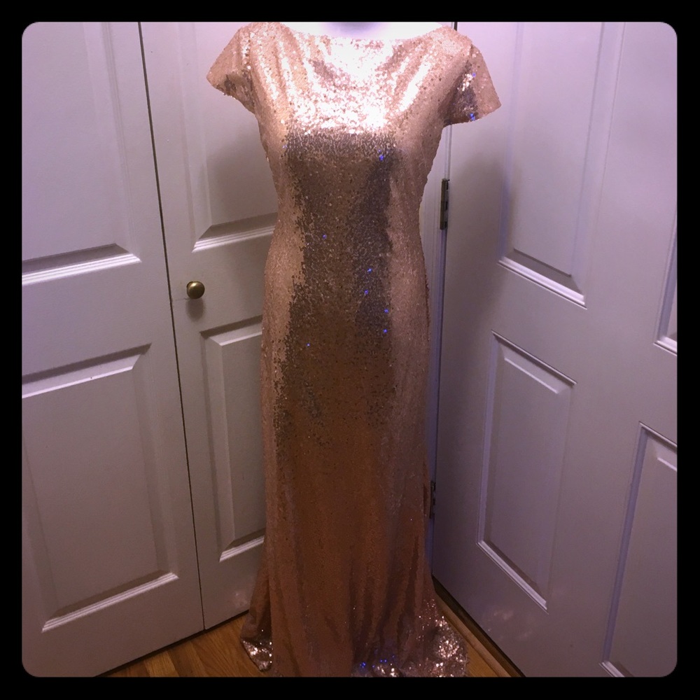 Rose gold formal gown. Custom made. Size 4/6.